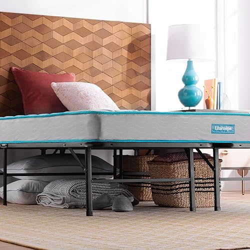 Miniatura 60 de Linenspa - Colchón híbrido de 8 pulgadas de espuma viscoelástica y resortes internos, de sensación de media a firme, tamaño matrimonial, color blanco