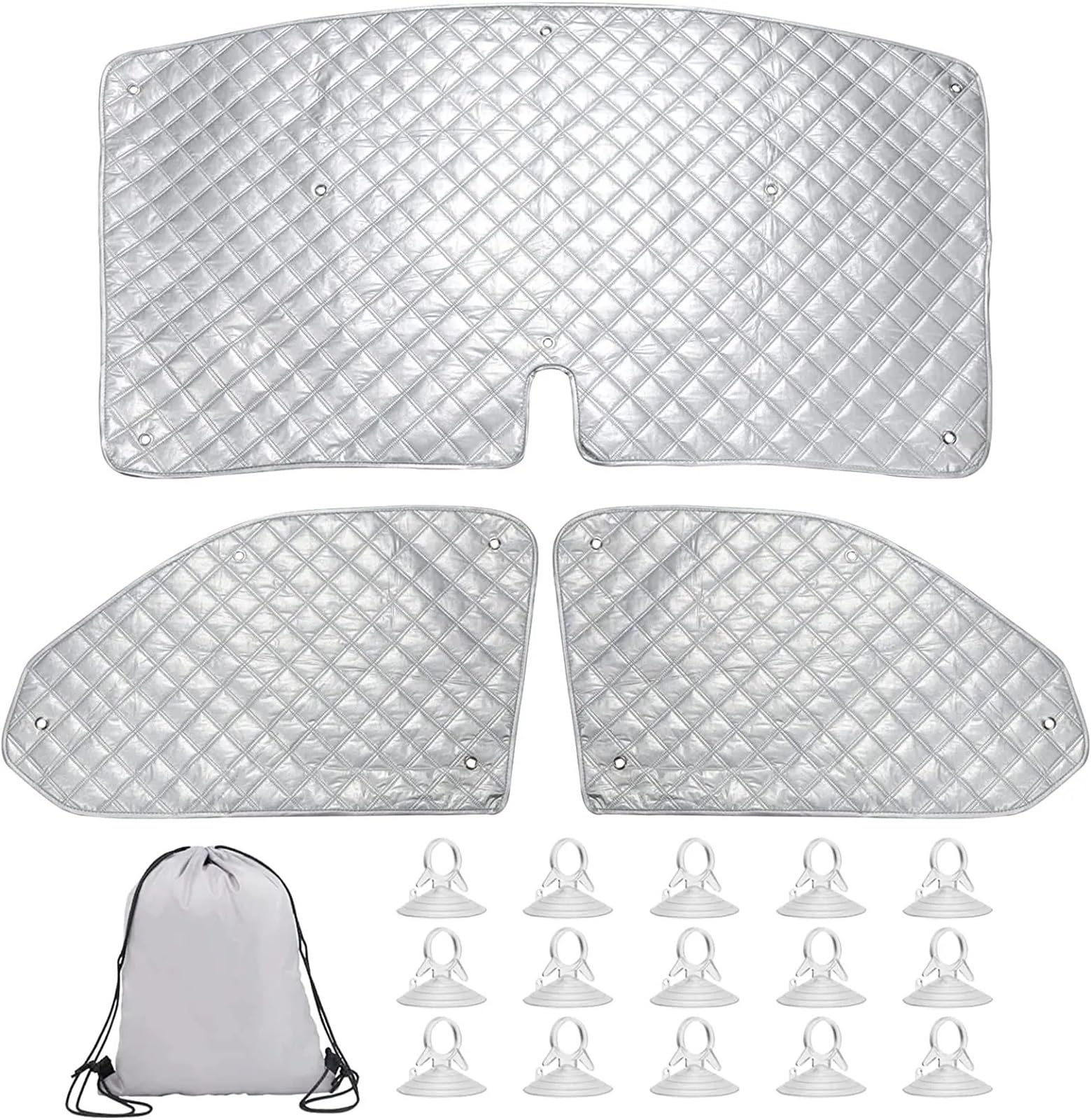 para VW T5 T6 Accesorios Exteriores De Coche 3 Uds Parasol para Parabrisas Delantero con Ventanas Laterales Cortina Protección UV Parasol Coche