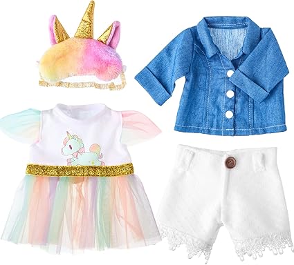 Unicorn Skirt Teddy Bear Clothes Outfit 