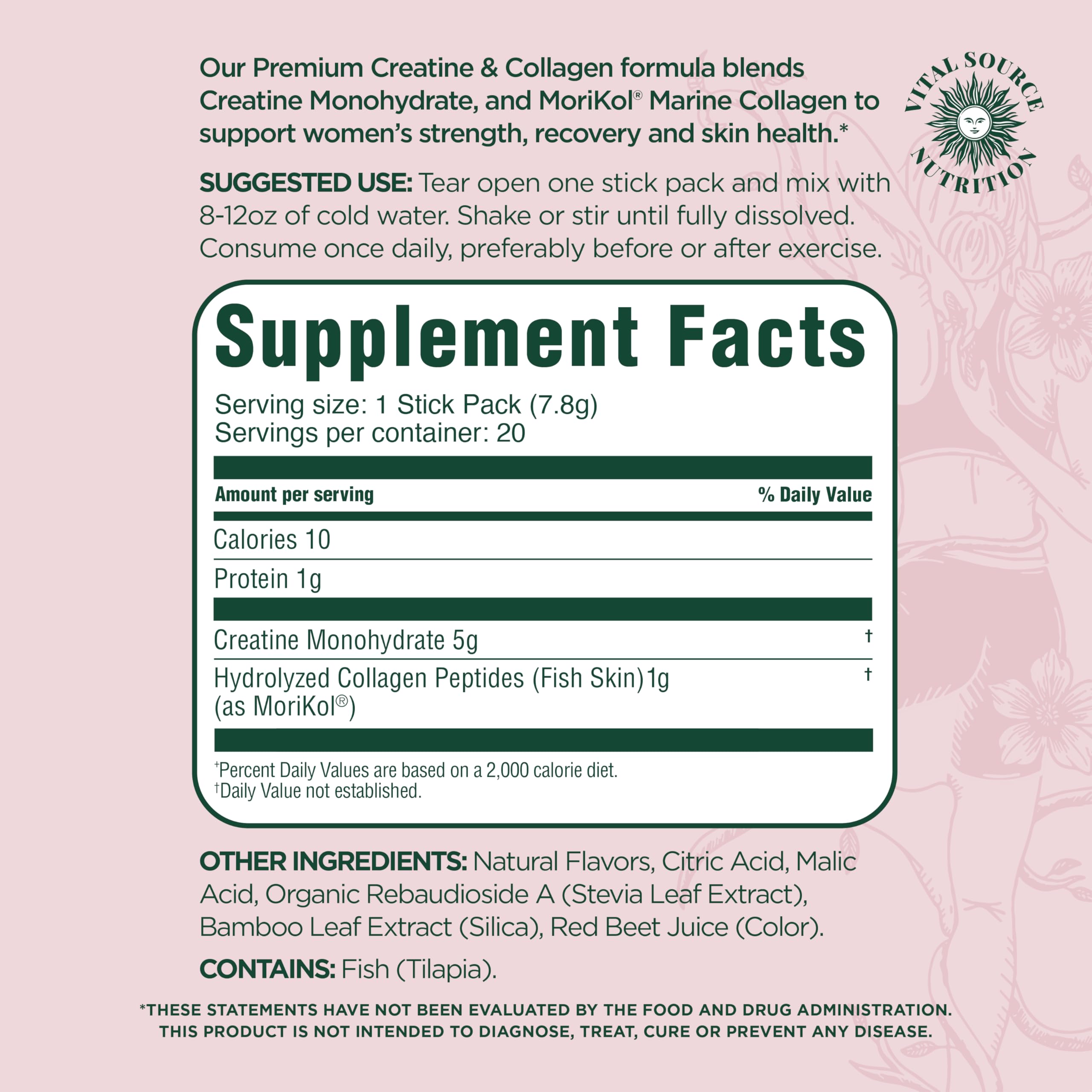 Vital Source Nutrition - Flexi - Creatine & Collagen Stick Packs - 5g Creatine Monohydrate + 1g MoriKol Collagen -Supports Strength, Recovery & Skin Health -20 Servings — Amazon image 4