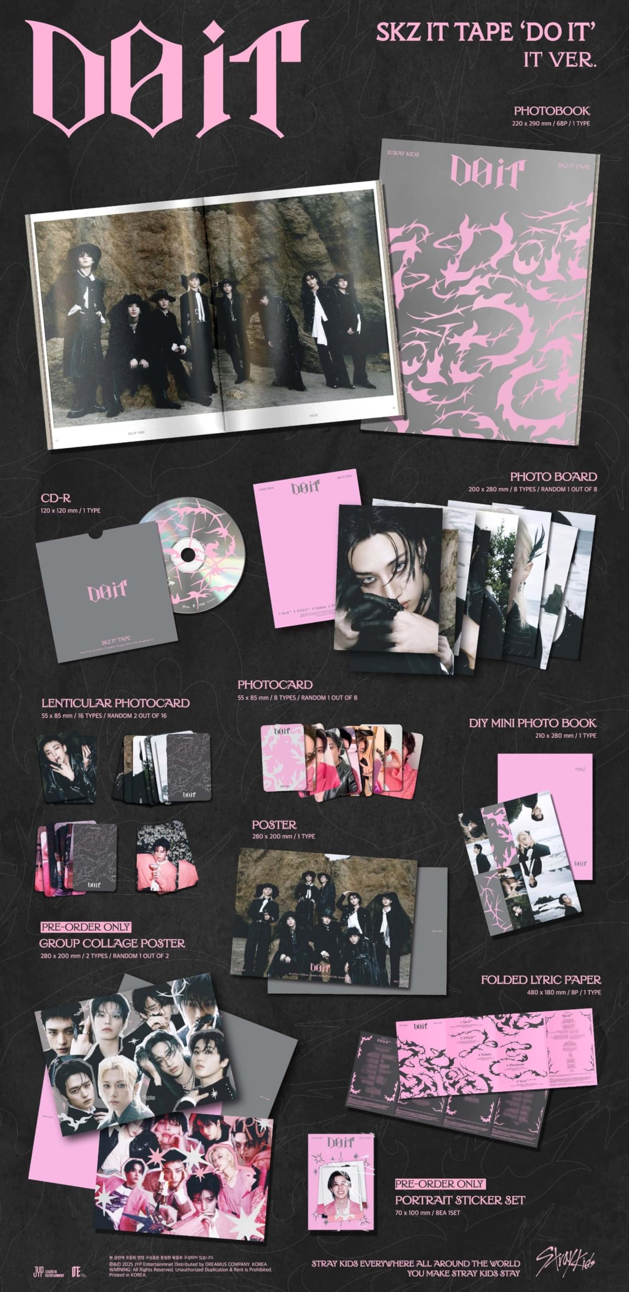 SKZ IT TAPE 'DO IT' Stray Kids Album [Standard + Limited ver. Full