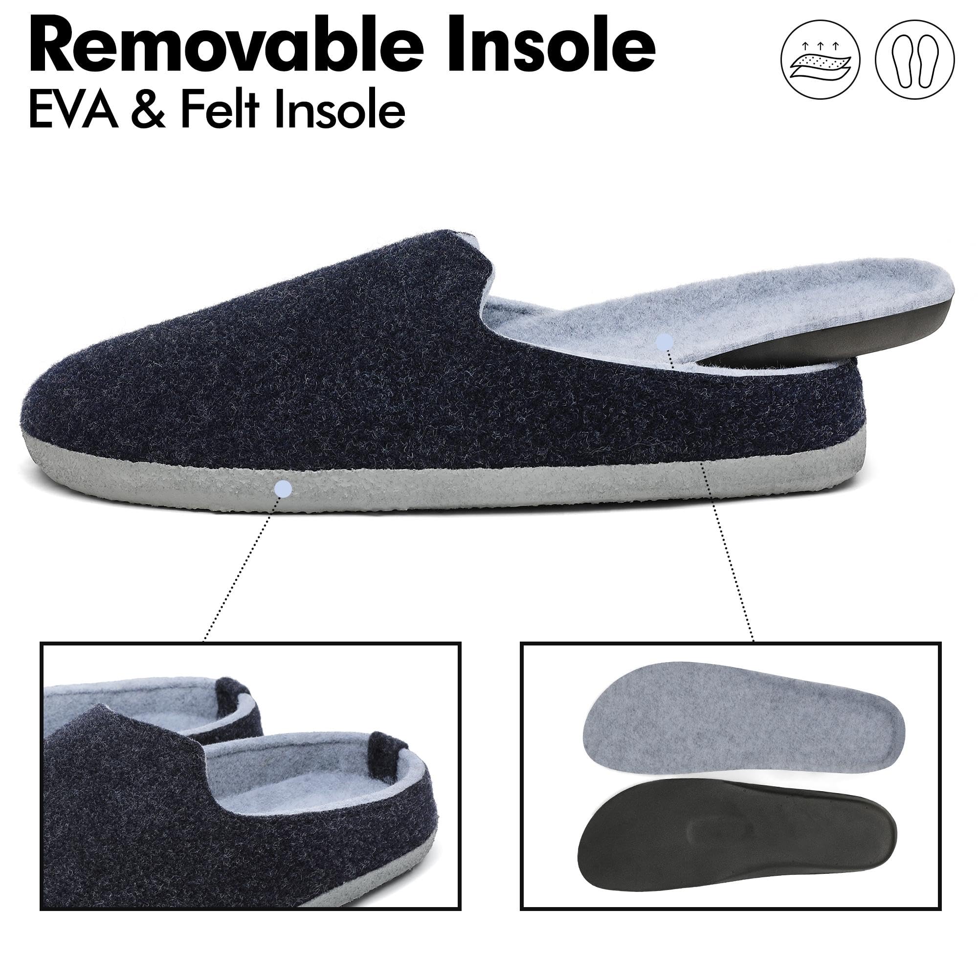 Mishansha Pantofole Feltro Invernali Ciabatte Casa Comode Scarpe da Casa per Uomo Donna Gr.36-48