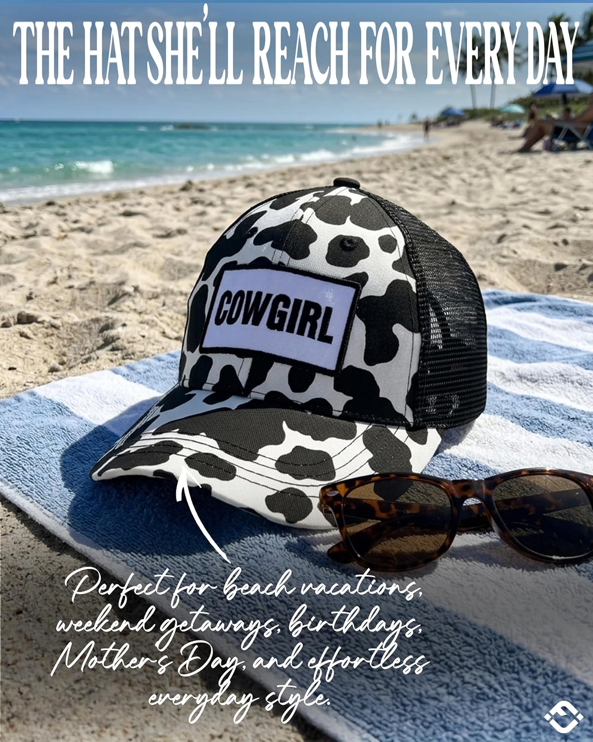 Funky Junque Trucker Hat for Women - Distressed Western Camo Baseball Cap, Mesh Adjustable Trendy