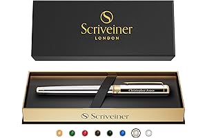 Scriveiner Engraved Silver Chrome Rollerball Pen