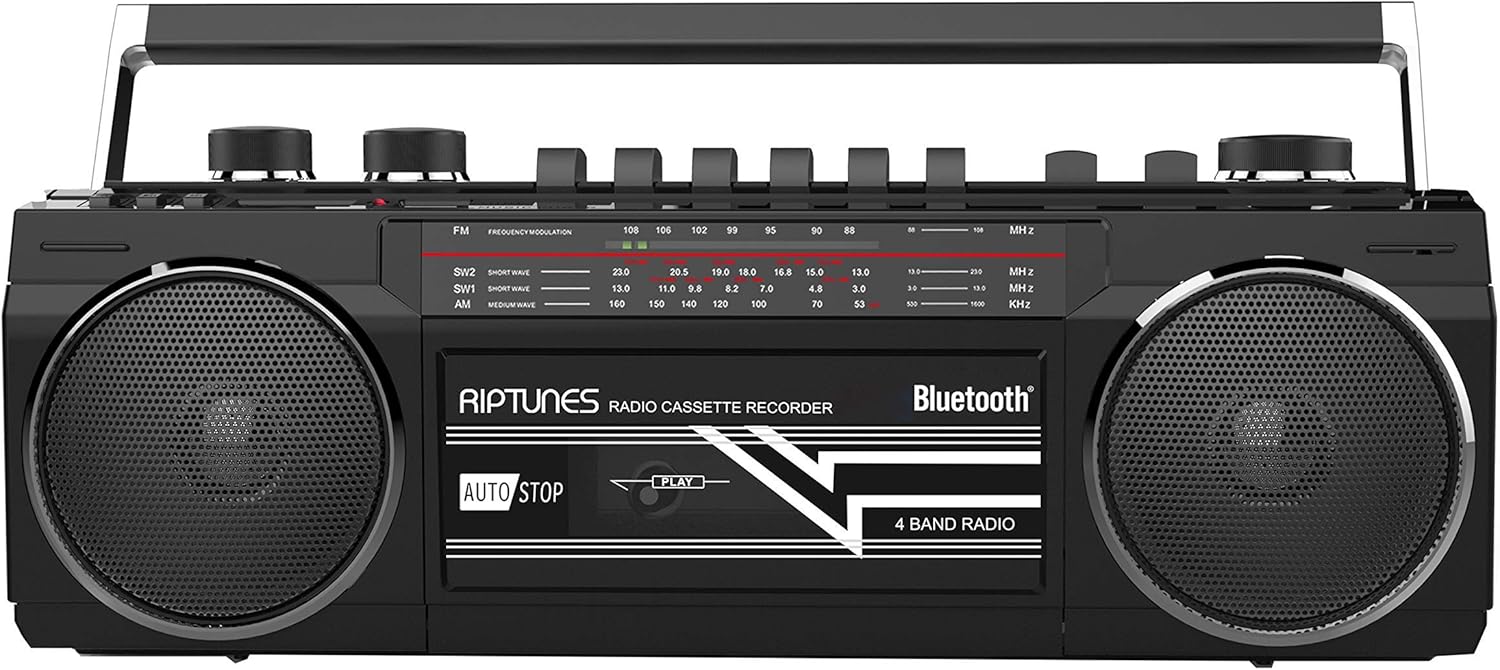 Riptunes Cassette Boombox, Retro Blueooth Boombox, Ubuy Sri Lanka