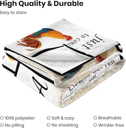 Miniatura 4 de Just A Girl Who Loves Chickens - Manta suave de pollo de granja para mujeres y hombres, manta ligera para decoración de granja, cama, sofá