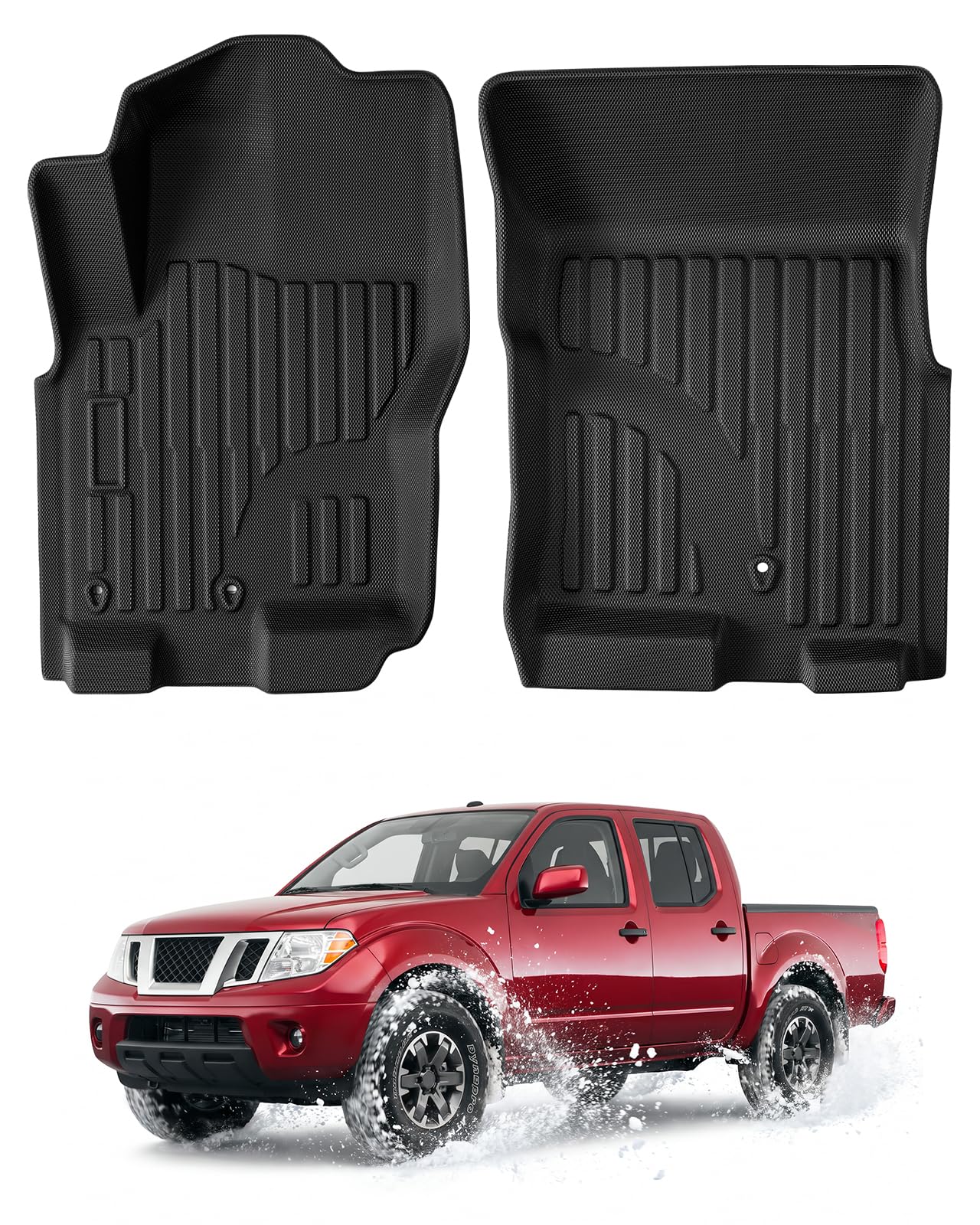 Car Floor Mats for Nissan Frontier Crew Cab 2008-2021, Black