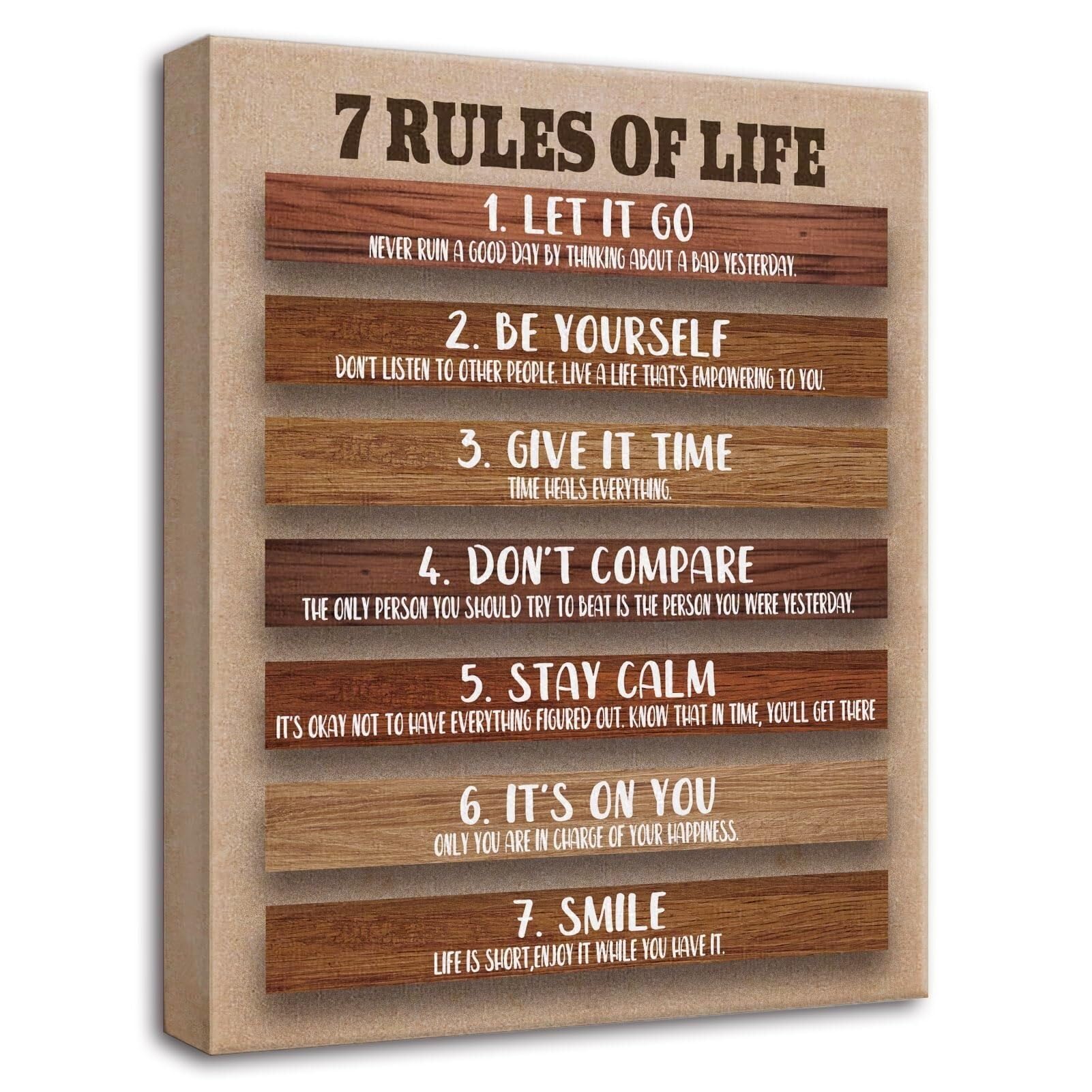 HGETJOHXEM For Office and Classroom 7 Rules of Life Motivational Wall-Art Inspirational Poster Uplifting Affirmations Quotes(Unframed,08x12inch(20x30cm))
