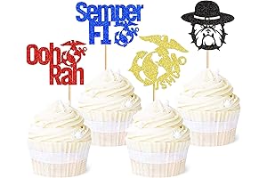 Ercadio 24 Pack Military Themed Cupcake Toppers USMC Bound Ooh Rah Cupcake...