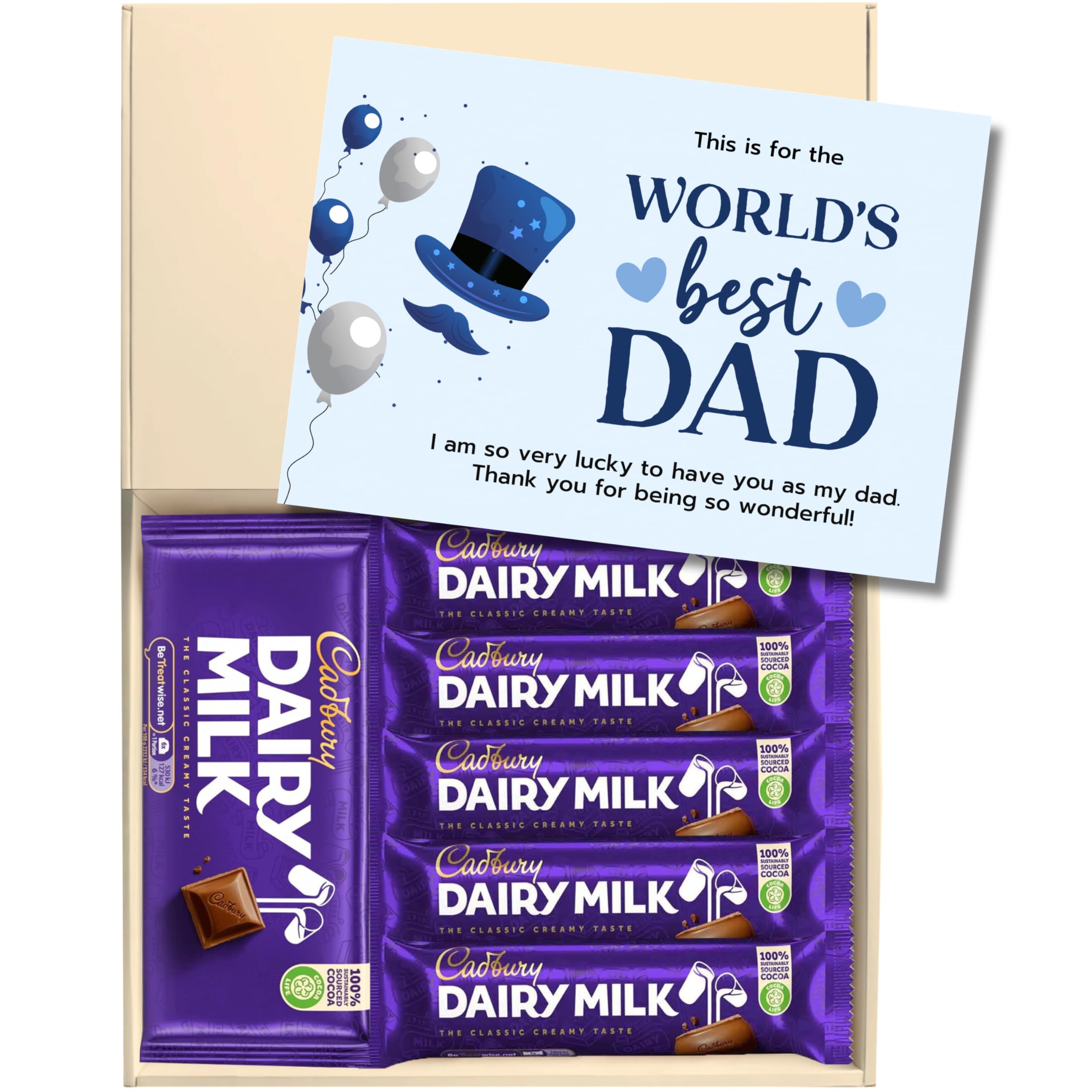Chocohugs Chocolate Gift Hamper Box | Gift for Father/Dad/Man | Filled with Dairy Milk Full Sized Chocolate Block and Bars | Treat Box of Chocolates