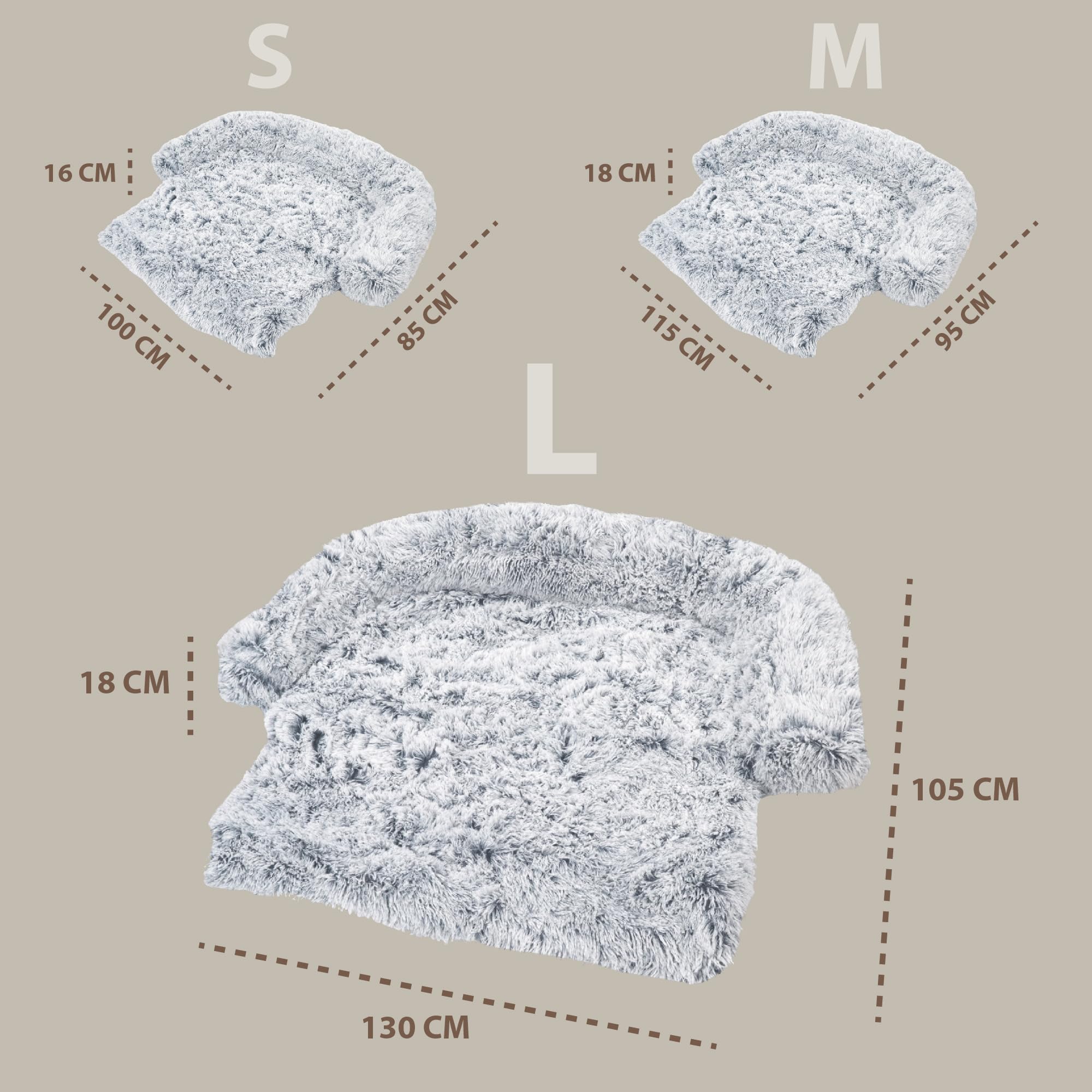 Hondenbed hondenkussen voor honden - 130 x 105 cm - hondensofa voor kleine middelgrote en grote honden hondenbedden bankbescherming hondenmand hondendeken