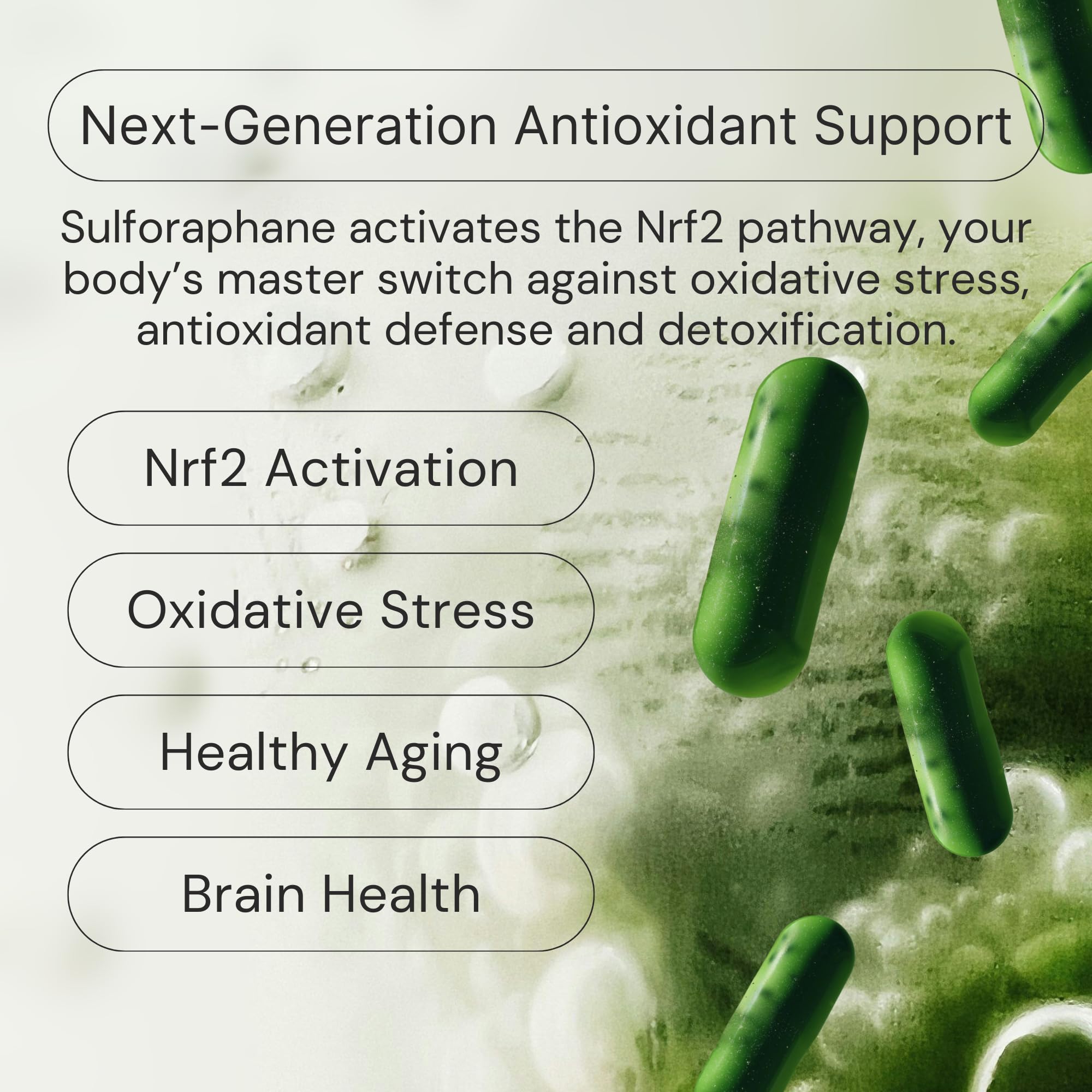 10mg Pure Stabilized Sulforaphane Supplement from Broccoli Sprout Extract - Cellular Detox, Liver & Brain Health Support - Nrf2 Activator - Non-GMO & Glyphosate Free - 30 Vegan Capsules — Amazon image 7