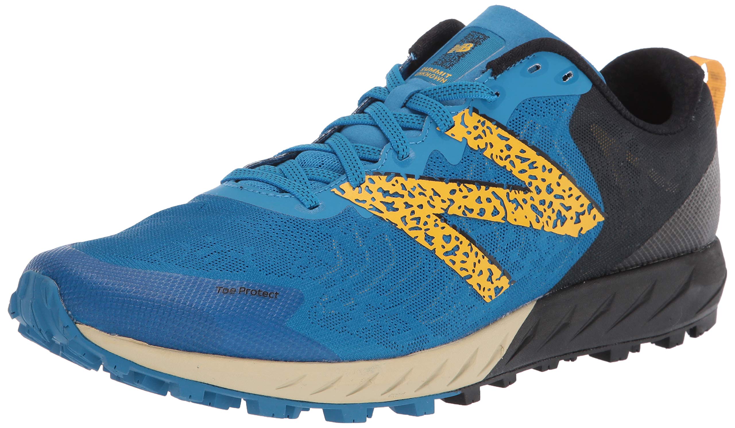 New Balance Men's Summit Unknown V2 Trail Running Shoe, Neo Classic Blue/Varsity Gold, 7.5 Wide