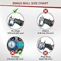 Vista 3 de Mr. Chips, Inc set de bolas de bingo fáciles de leer, de 7/8 pulgadas, profesionales, resistentes a los rayones y borrones, con tecnología patentada