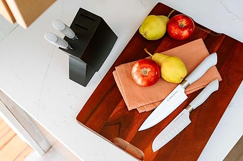 Miniatura 7 de Juego de 5 cuchillos de cocina de corte ecológico, cuchillas de acero inoxidable de alto carbono con asas ergonómicas ecológicas, incluye chef,