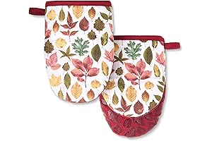 Martha Stewart Oven Mitts: Autumn Harvest Falling Leaves Mini Oven Mitt 2-Pack Set
