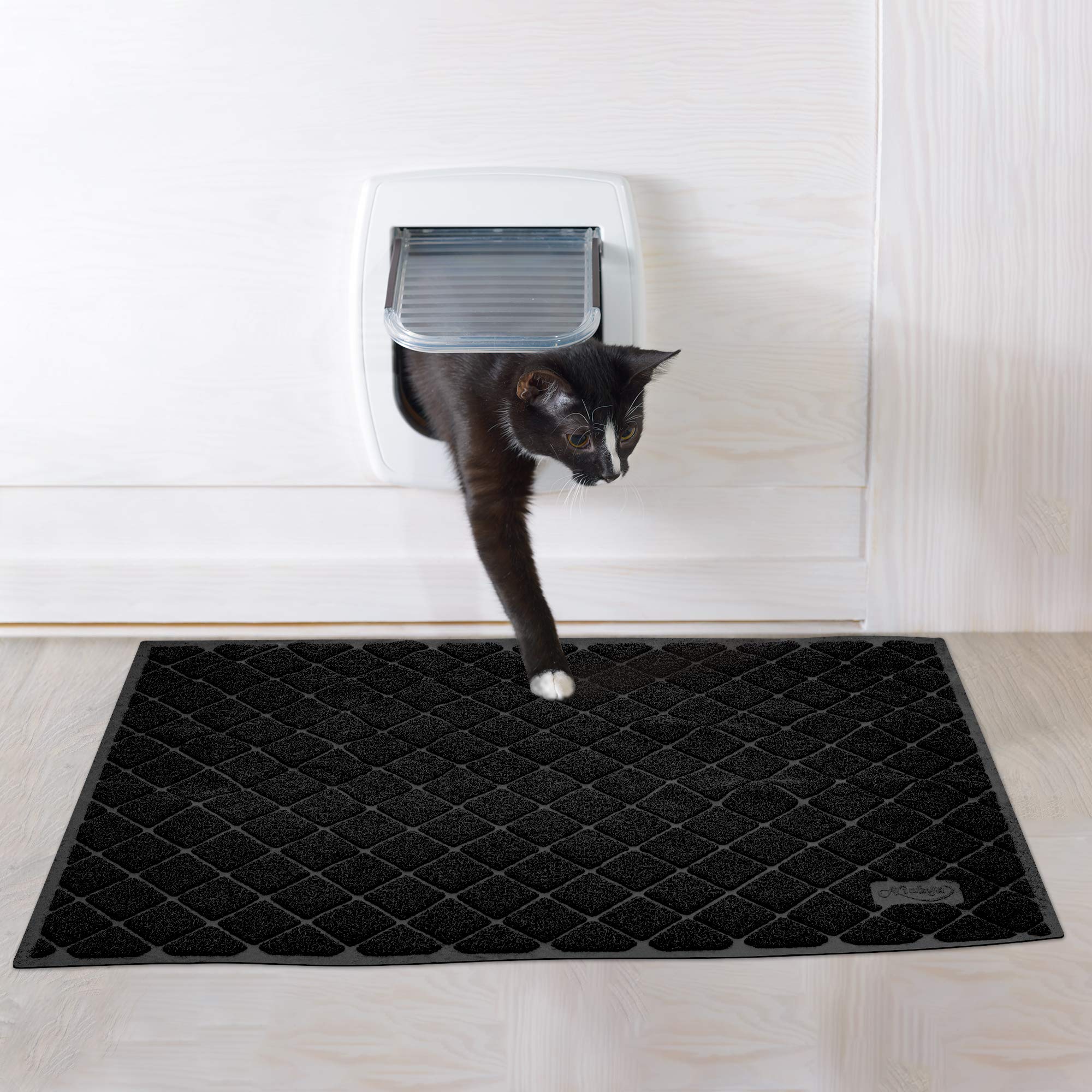 Niubya Alfombrilla para arena para gatos de 47 x 35 pulgadas, color negro