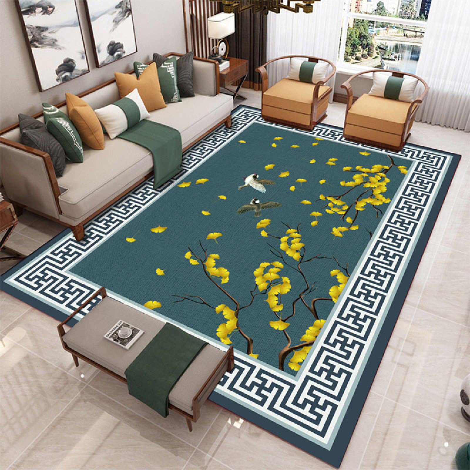 Grand tapis traditionnel vintage 80x120 cm pour salon et chambre
