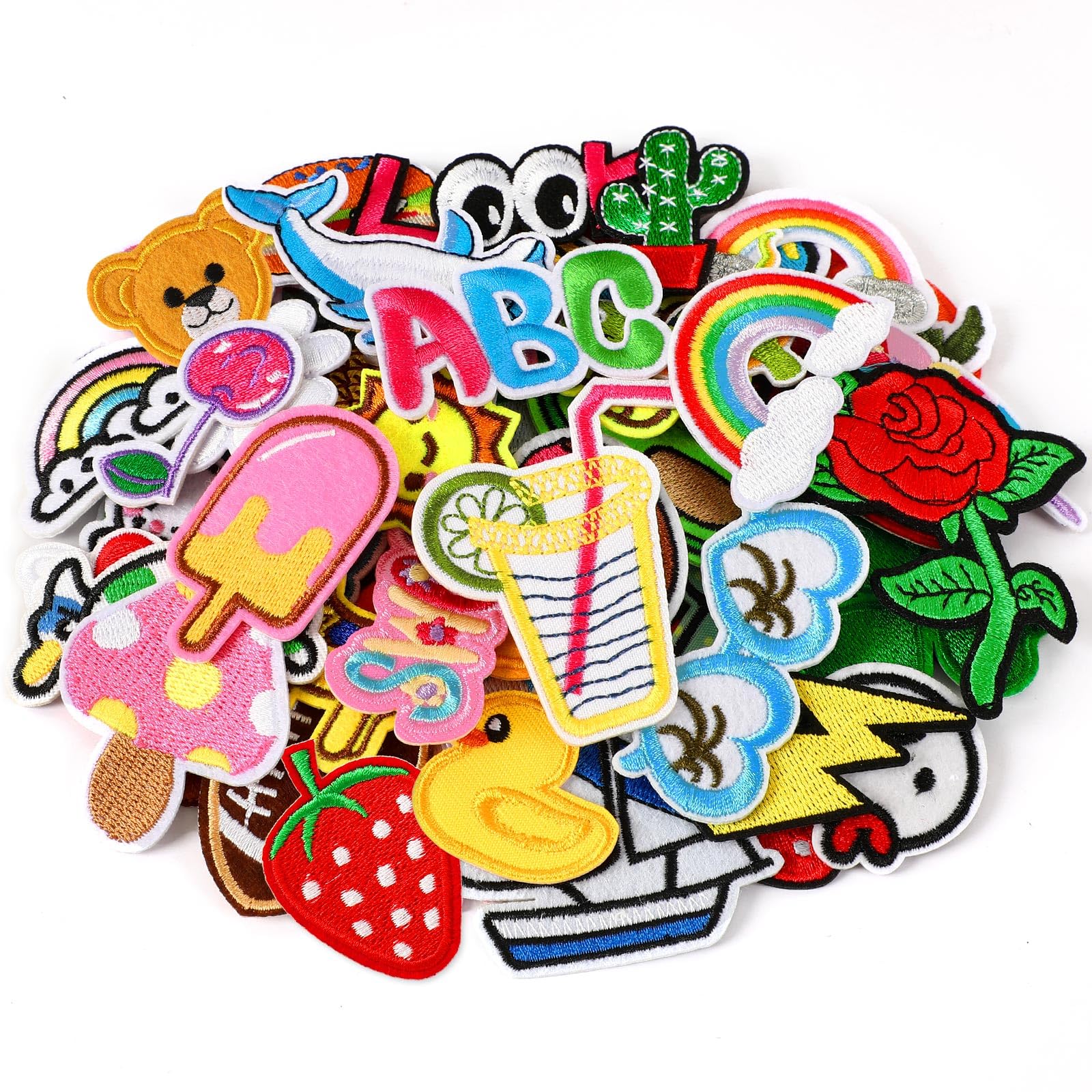 Amazon.com: AUGSUN 36pcs Cartoon Embroidered Patches Random Assorted ...