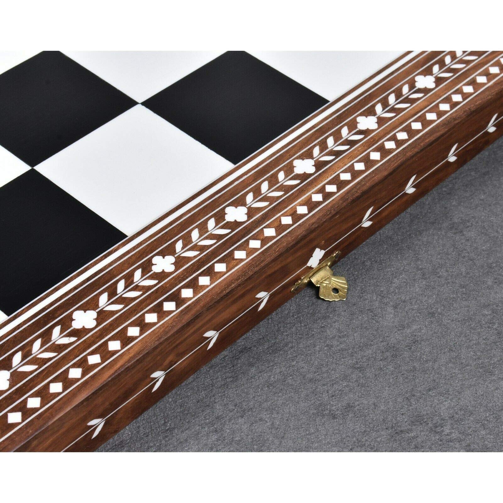 RoyalChessMall- Scacchiera pieghevole grande in legno da 24" - palissandro dorato e acrilico avorio - quadrato da 65 mm