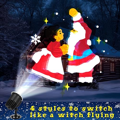Miniatura 5 de Proyector de luces de Navidad al aire libre, lámpara LED de proyección de pareja de Papá Noel con ángulo ajustable de 65, luces decorativas