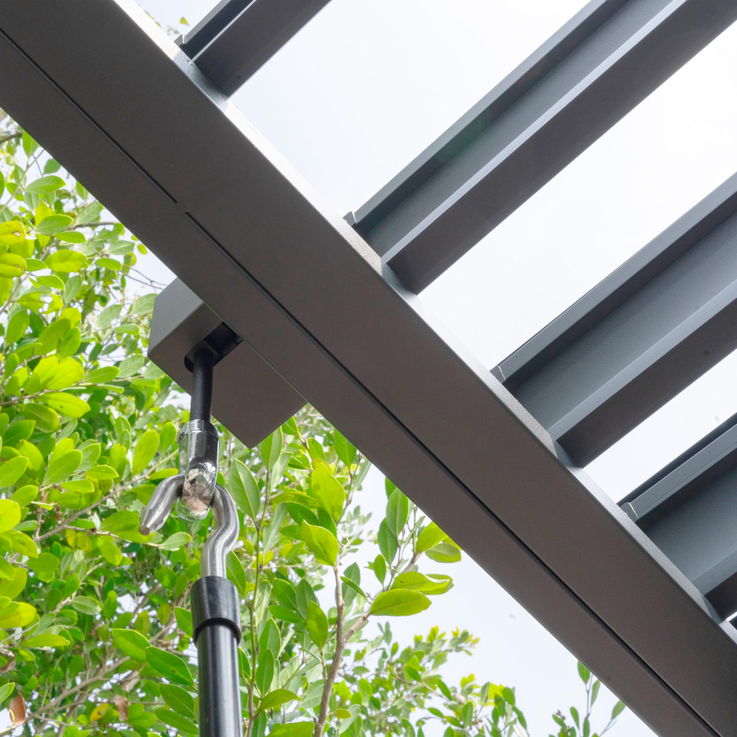 PRIMEYARD Pergola bioclimatique 3x3,5 m Poteaux et Toit à Lames en Acier - Anthracite