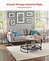 Vista 4 de VEVOR 3 Pieces Round Coffee Table Sets, 31.5 in Industrial Living Room Table with 2 End Side Tables, Easy Assembly Coffee and End Tables Sets with
