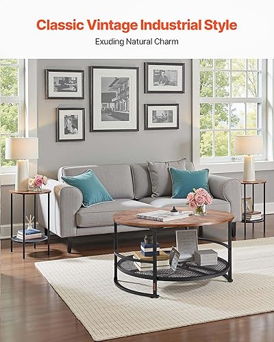 Miniatura 4 de VEVOR Juego de mesa auxiliar redonda de 3 piezas, mesa de sala industrial de 31.5 pulgadas con 2 mesas auxiliares, juegos de mesas auxiliares y