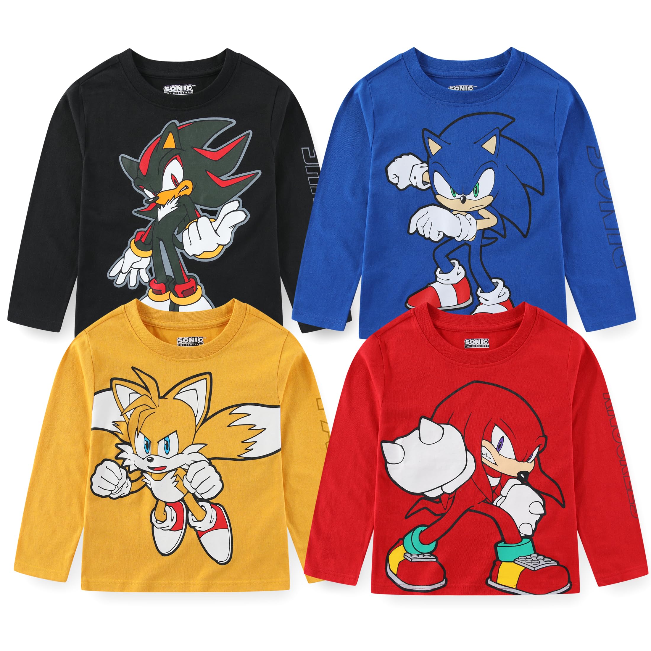 SEGA Jungen Jungen Langarm-Shirt für Große Kinder, 4er-Pack Hemd (4er Pack)