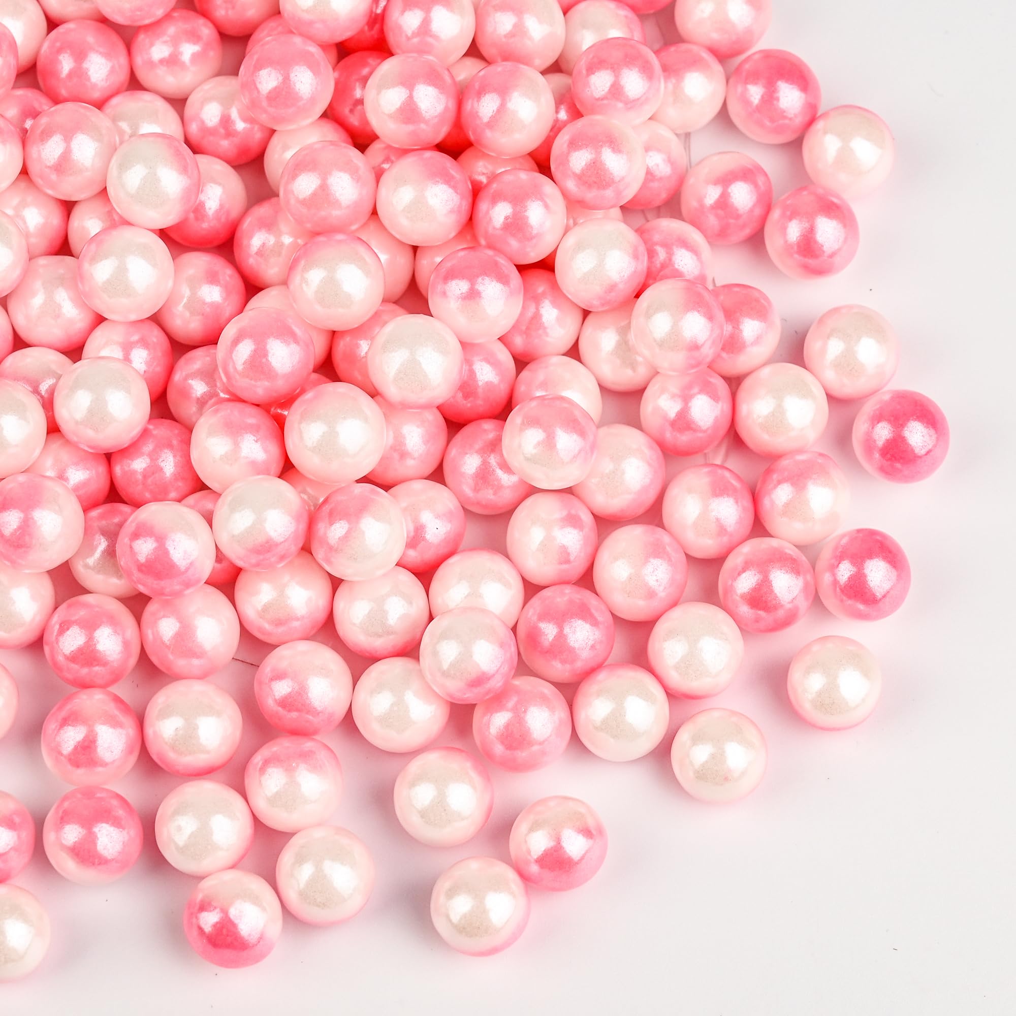 Edible Pearls for Cake Decorating Pink & White Sprinkles for Cookies, Baking, Ice Cream, Cupcake Topper Pearl Sprinkles Perfect for Wedding Party