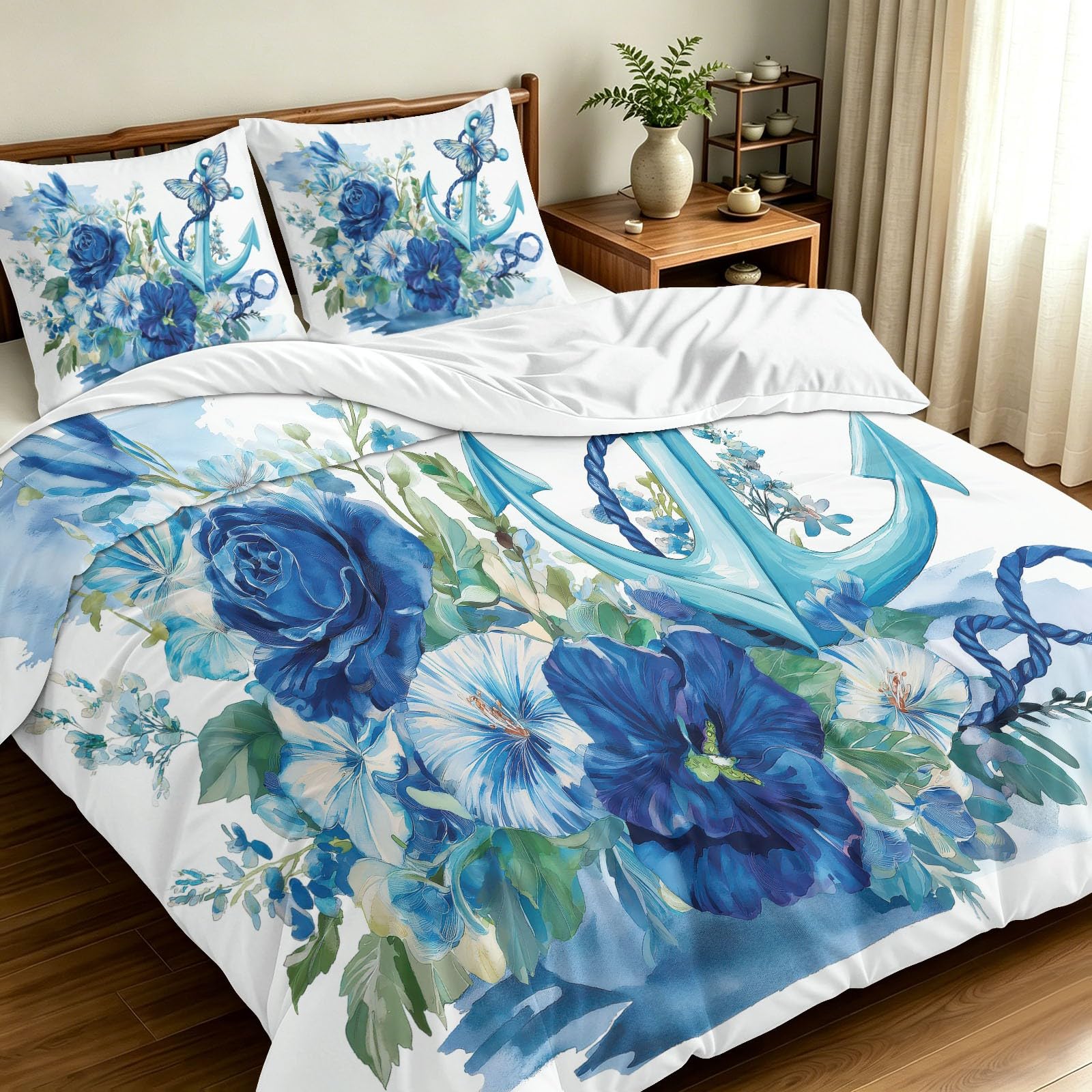 Housse de couette 2 personnes 240x260 réversible avec ses 2 taies d'oreiller