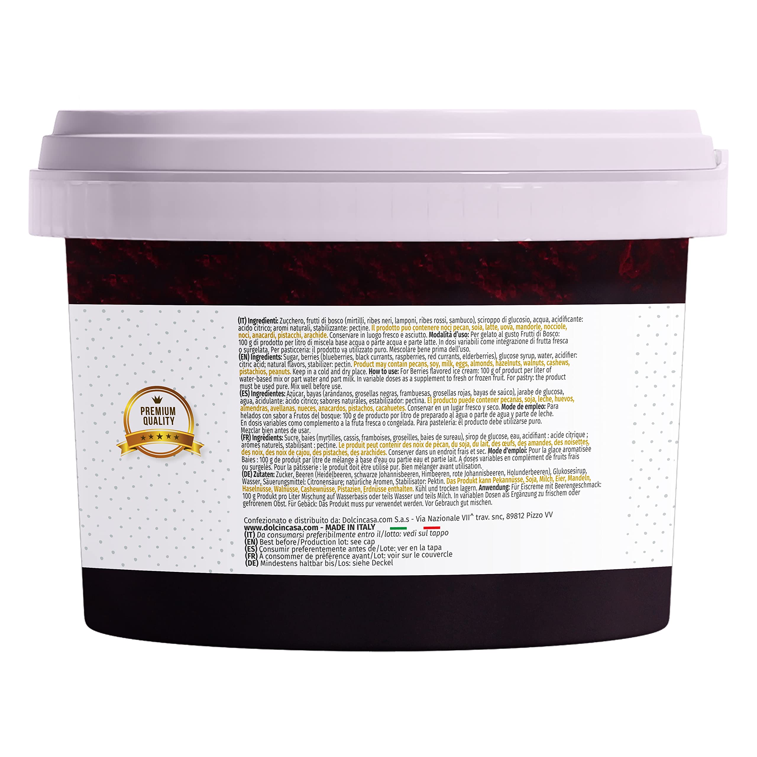 Pasta Gelato Frutti Di Bosco Al Naturale 500 gr ottimo in piego in Gelateria e Pasticceria