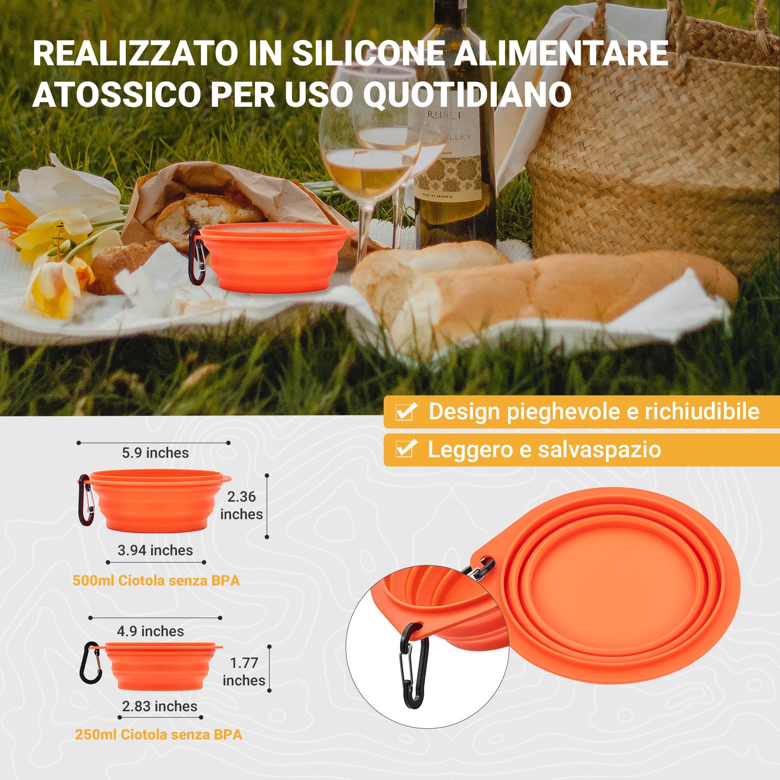 KingCamp Set di pentole da Campeggio, stoviglie da Campeggio in Acciaio Inox, Leggero e Portatile, Include pentola, Padella, Posate, Piatti e Ciotole, Set Pieghevole Ultraleggero