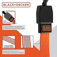 Vista 4 de Black+Decker BDX1012 - Correas elásticas planas de 48 pulgadas, color negro/naranja, paquete de 2