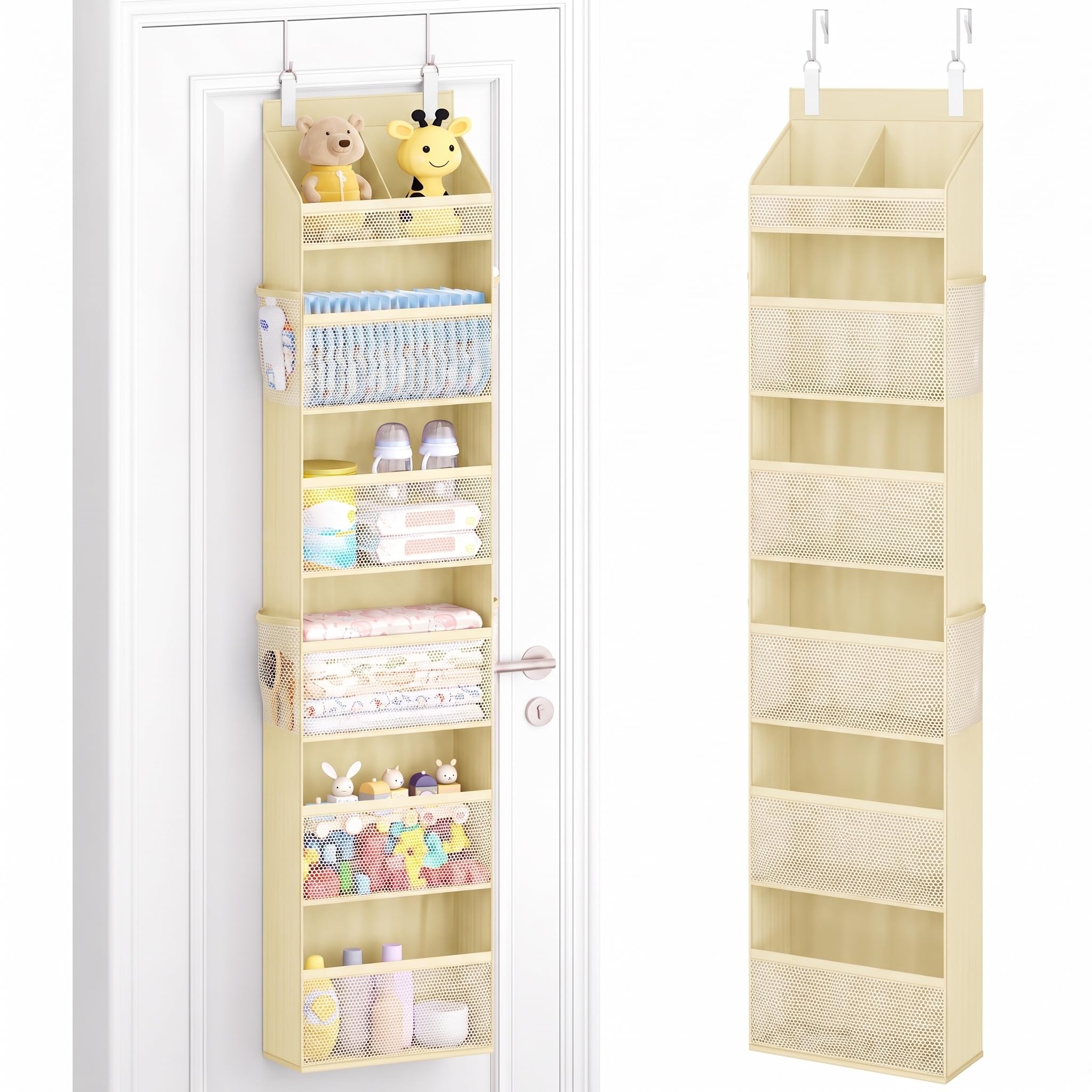 Lifewit 6 Tier Over the Door Diaper Organiser, Hanging Storage, Beige