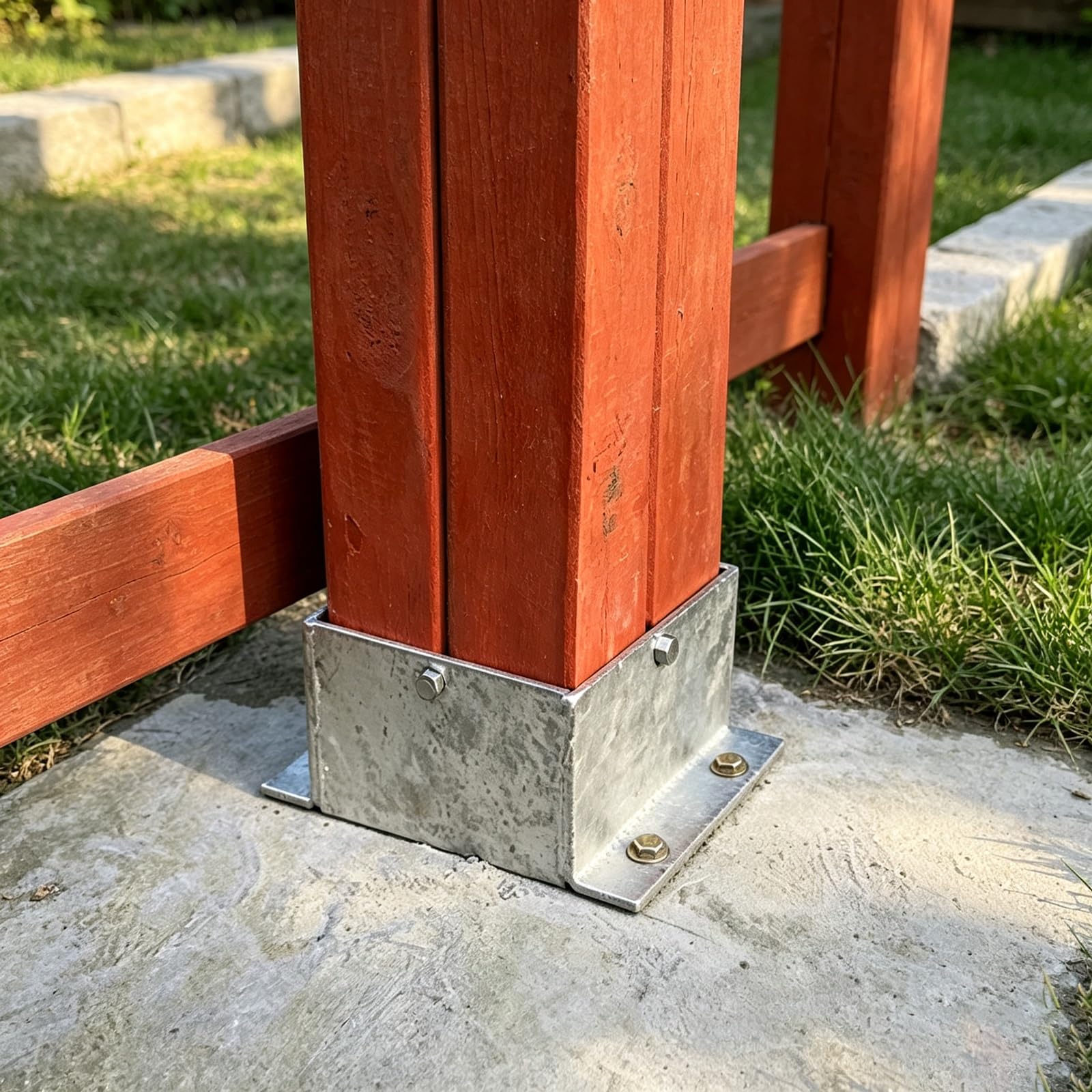 Moldura De Base Para Poste Madera Alta Resistencia | Soporte Estabilizador De Columna Plateado Para Terrazas, Barandillas, Porches O Pérgolas(1 pc,10.5x10.5CM/4.1x4.1IN)