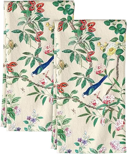 Miniatura 21 de Juego de toallas de cocina de saco de harina - Juego de 2 toallas de cocina de primavera con asa para colgar 18x26 pulgadas, paños de algodón Flor