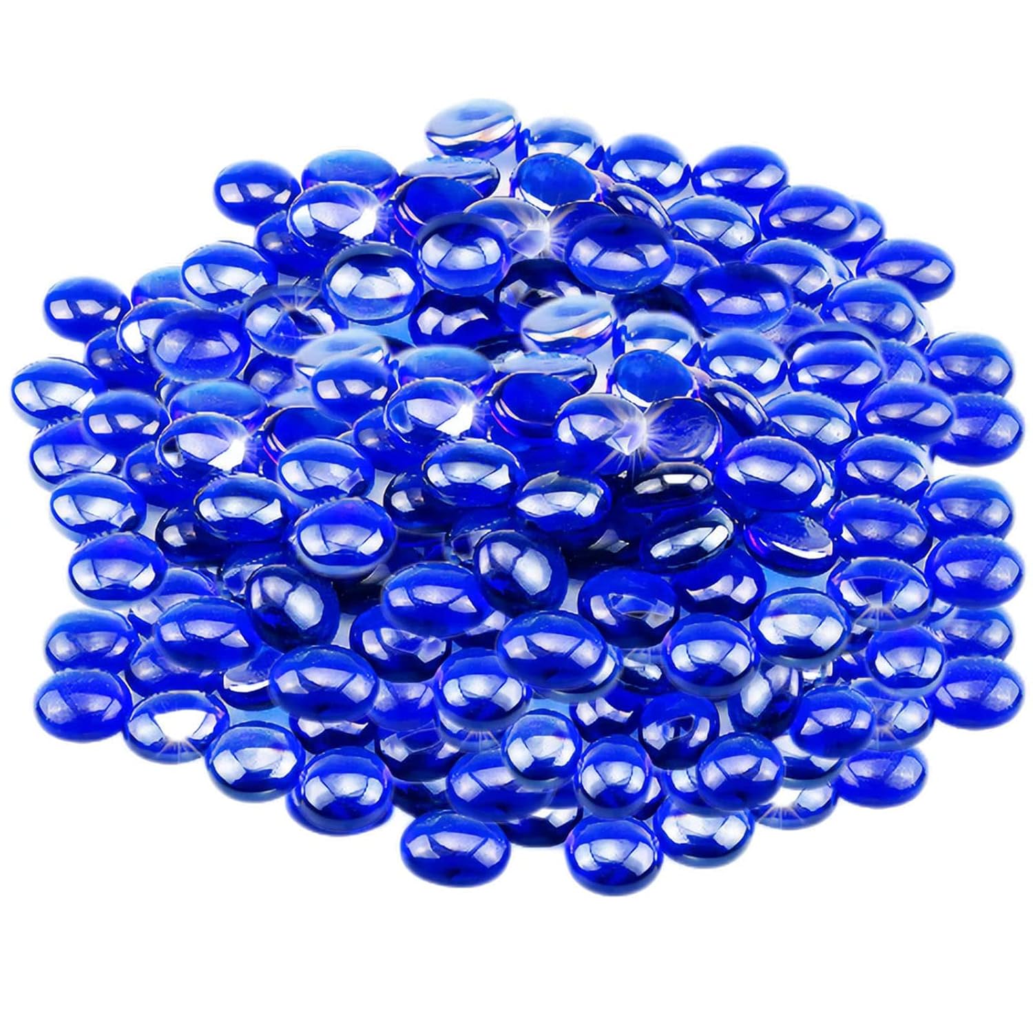 Hisencn 1/2 Inch Cobalt Blue Luster Fire Glass Beads for Fire Pit