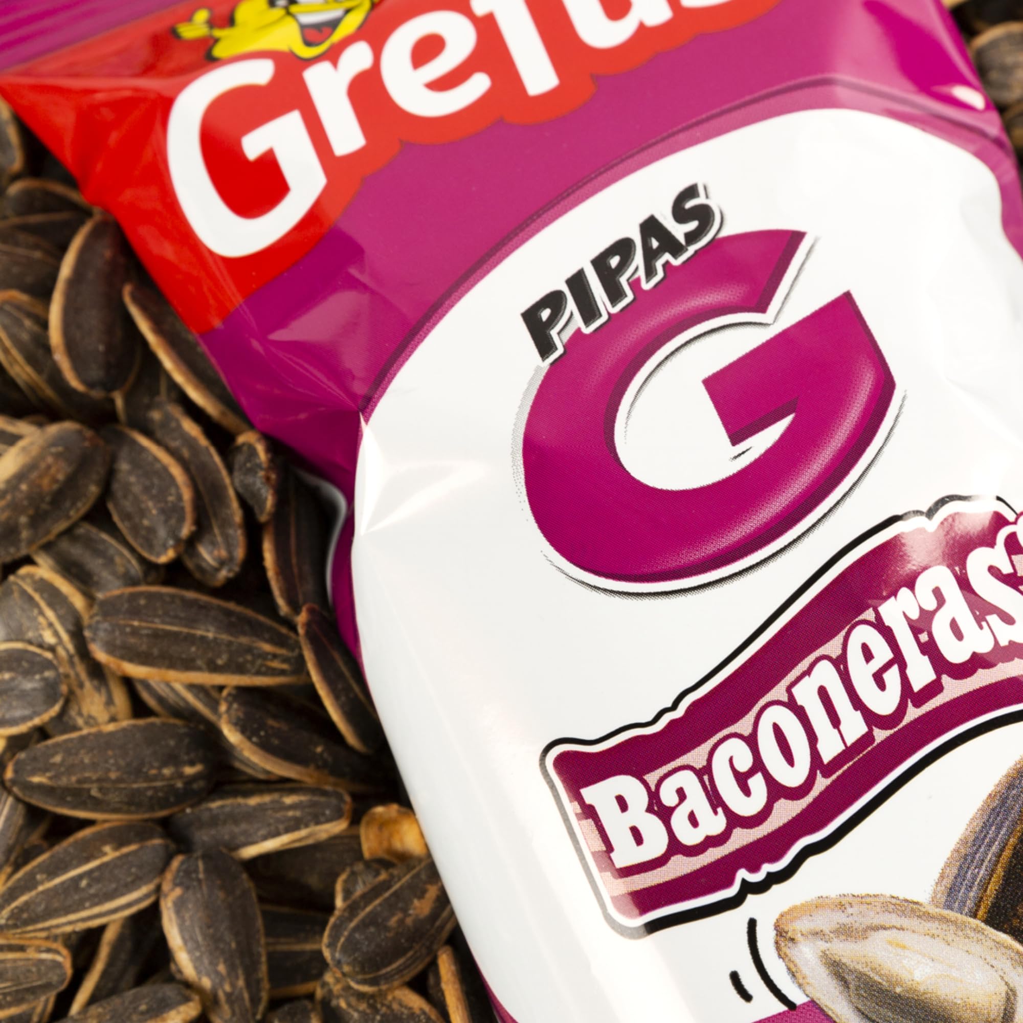 Grefusa Pipas G Baconeras 14 x 100 gramos Bolsas Pipas Sabor a Bacon