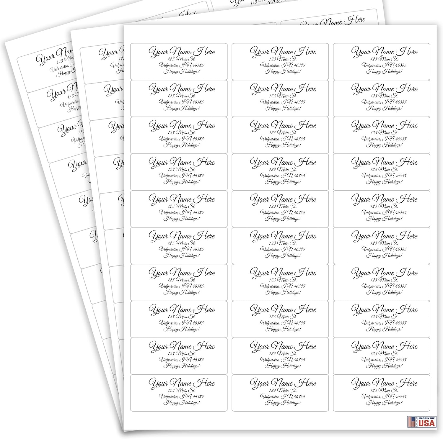 DISCOUNTCARDSTOCK.COM Custom Address Labels - 120 Labels - Great for the Holiday Season - Made in the U.S.A. - Holiday Extras Included