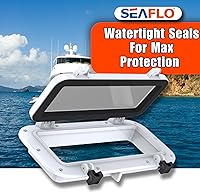 Vista 3 de SEAFLO Ventana rectangular para ojo de buey con plástico ABS y vidrio tintado, 16 x 8 pulgadas (blanco)