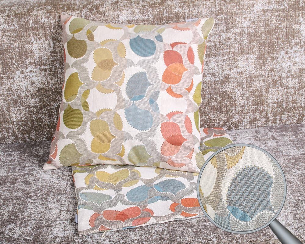 Vantextile 2PCS Sofa Cushion Cover, Pattern Both Side Invisible Zipper Pillowcase,Hand Wash or Machine Wash,18x18inch (Insert Not Include).