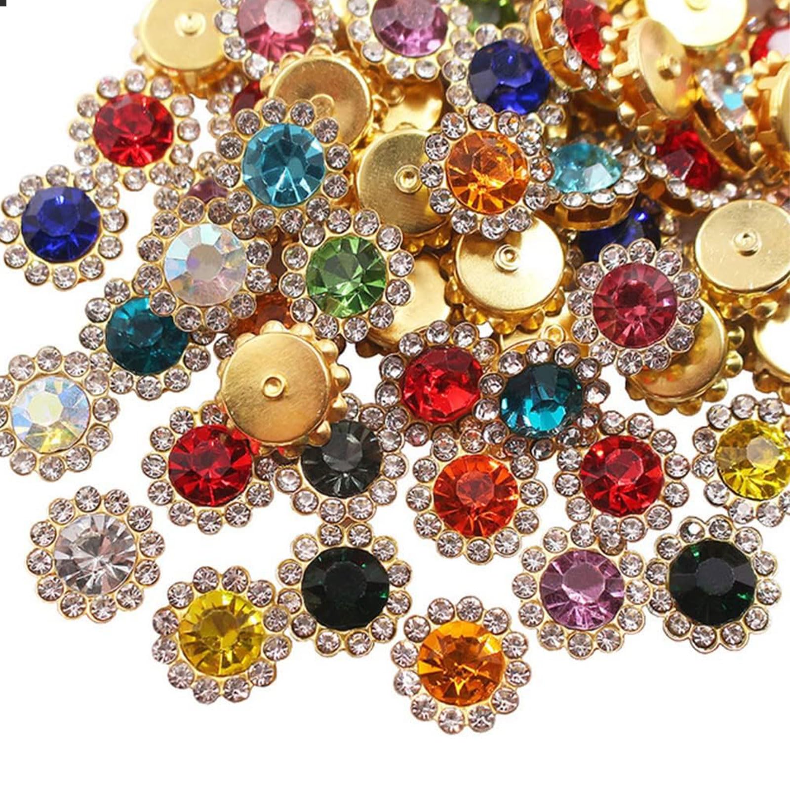 Rebanky 350 Pièces Strass à Coudre 4-10 Mm – Cristal Verre Griffes Métalliques Dorées, DIY Couture & Décoration