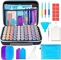 Vista 1 de MoeeBtee Organizador de pintura de diamantes, caja de accesorios y herramientas para 60 ranuras, caja de almacenamiento de cuentas de joyería