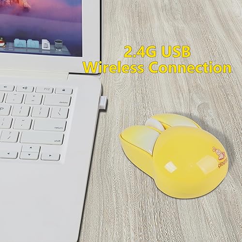 Miniatura 2 de Ratón inalámbrico con forma de conejo, pequeño, ligero, portátil, silencioso, USB 2.4 GHz, óptico inalámbrico para computadora portátil, computadora