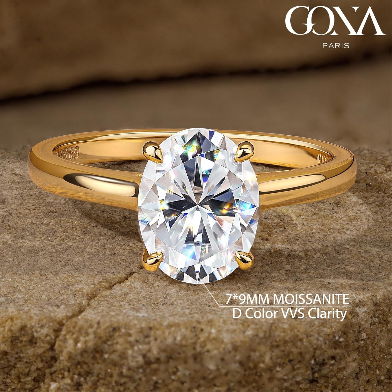 GONA 1-2 CT Moissanite Rings for Women GRA Sterling D Color VVS Moissanite Engagement Tarnish-Resistant Silver Wedding Band Promise Anniversary Engagement Rings Promise Rings for Women