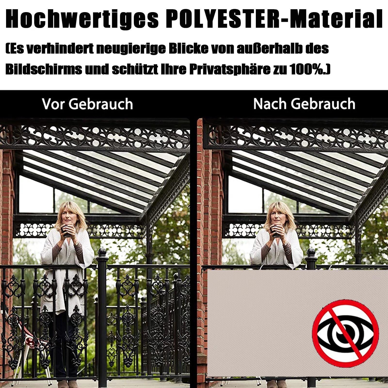Balkonabdeckung Als Sicht- Und Windschutz – 50 X 900 Cm, Wasserabweisend, Farbe Taupe – Für Mehr Privatsphäre Auf Balkon, Terrasse & Am Pool