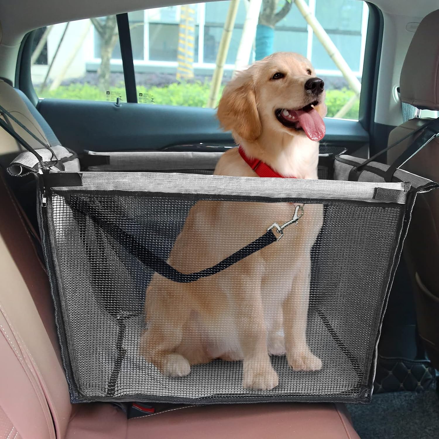 UIIAIOUIAIO Dog Car Seat for Small Medium Large Dogs, Half Seat Dog Hammock with Waterproof Pad, Safety Belt, Pet Car Seat for Cars Trucks SUV, Car Seat for Dog Puppy Cat, Dog Car Accessories (Gray) : Pet Supplies