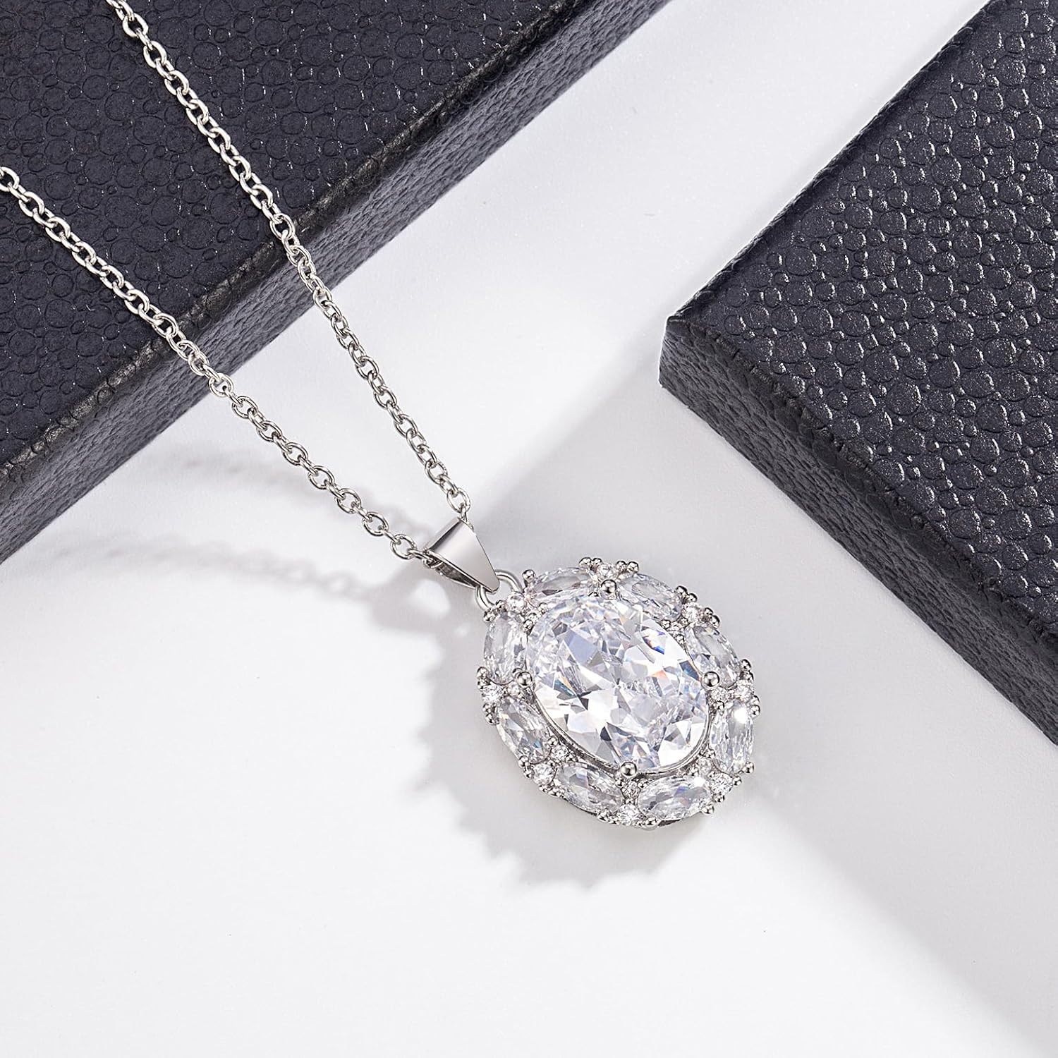 Purple Zirconia Necklace for Women Elegant Cubic Zirconia Pendant Stainless Steel Birthstone Jewelry, 18+2″ Adjustable Chain Dainty Gift for Birthday, Bridesmaids, Anniversary - Image 5