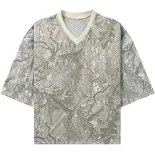 DIOTSR Mens Graphic Baggy Shirts Y2k Oversized V-Neck T-Shirt Short Sleeve Casual Streetwear Tee Tops